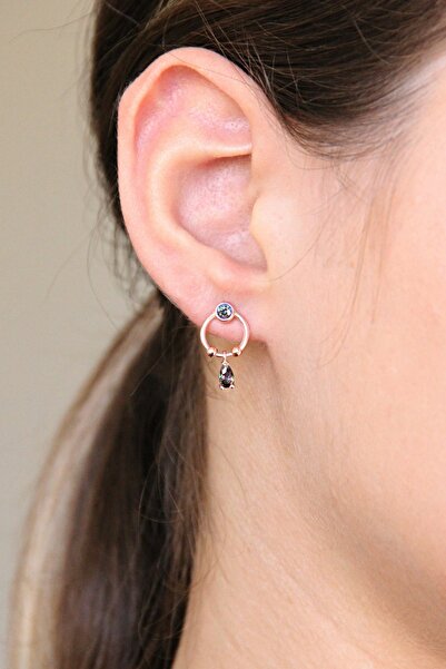 Argentum Concept 925 Ayar Gümüş Mistik Taş Sallantılı Küpe - K043901