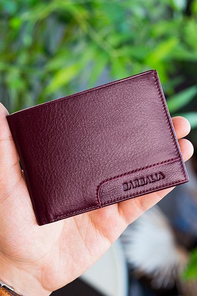 Garbalia Genuine Leather Claret Red Men's Magnetic Wallet 20611108802