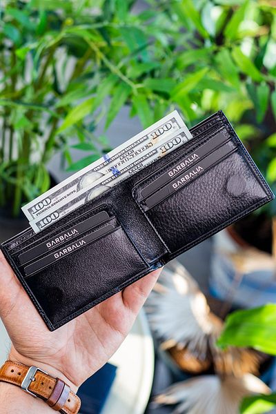 Garbalia Genuine Leather Black Men's Magnet Wallet 20611108802