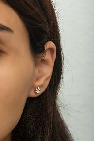 Nereze 925 Ayar Gümüş Minimal Mineli Kartanesi Küpe