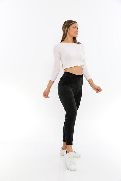 VERA LİFE Leggings de damă din catifea de iarnă negru