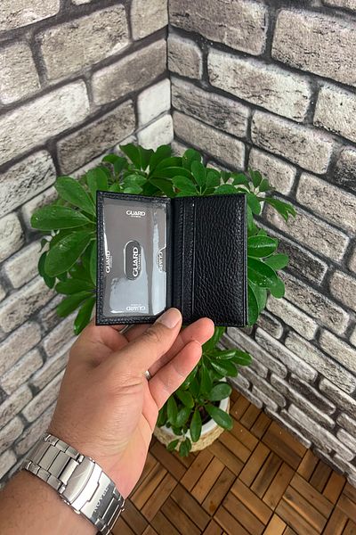 GUARD Mini Black Leather Card Holder