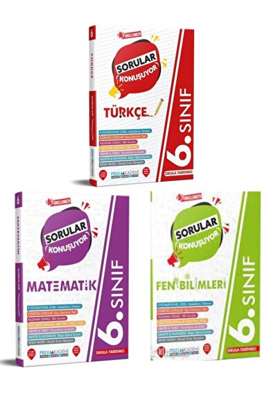 Pruva Akademi 6. Sınıf Sorular Konuşuyor Soru Bankası Türkçe Matematik Fen Bi...