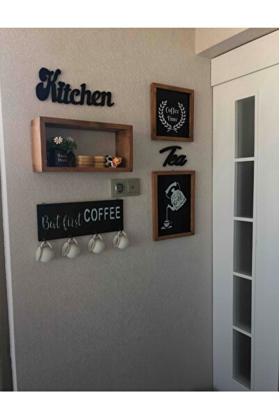 woodhomeworks Gerçek Ahşap Raflı Mutfak Dekor