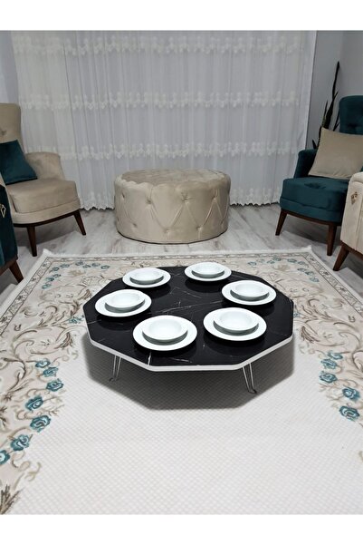 aldagelsin Yeni Model Mermer Desenli Prizma Köşegen Yer Sofrası