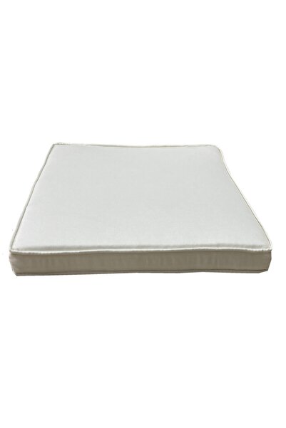 YASTIKMİNDER Koton Krem Fitilli 53x46 Cm Sandalye Koltuk Minderi