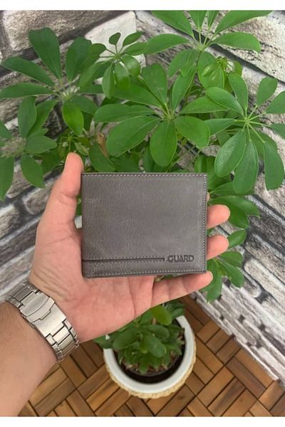 GUARD Men's Classic Leather Wallet - Antique Gray