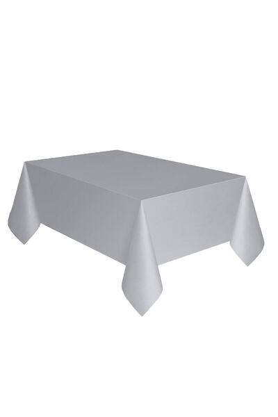 Parti dolabı Silver Gray Plastic Tablecloth Oilcloth 120cm X 180cm