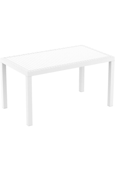 Siesta Rattan Orlando Masa Teras Bahçe Masası 140 Cm Beyaz