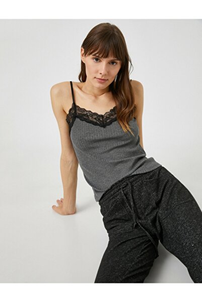 Koton Women's Anthracite Pajama Top 1KLK22197MK