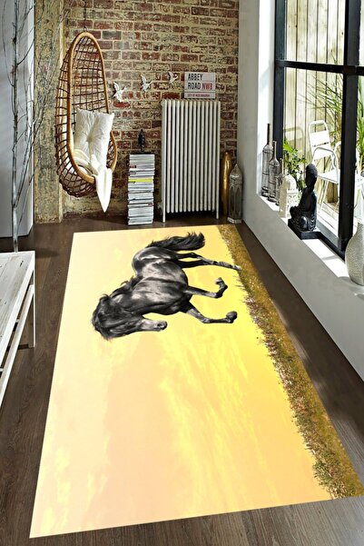 Resmiro Özgür At Desenli Dijital Baskılı Halı