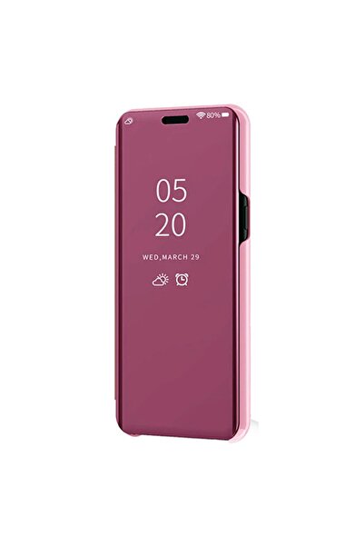 Smart Tech Samsung Galaxy A9 2018 Aynalı Kapaklı Lüx Kılıf Rose Gold
