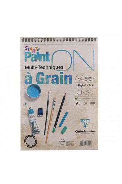 Clairefontaine Claırefontaine Caiet de pictură Paınt-on A Grain Start Bloc de desen 30 Yp A4 160 Gr Pd966418