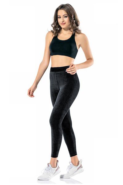 VLONEX Femei negru talie înaltă iarnă catifea Leggings