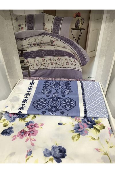 Kristal By Taç Set cuvertură de pilota Ranforce din bumbac albastru