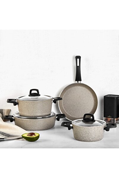 Karaca Biogranit Grey New 7 Parça Tencere Seti