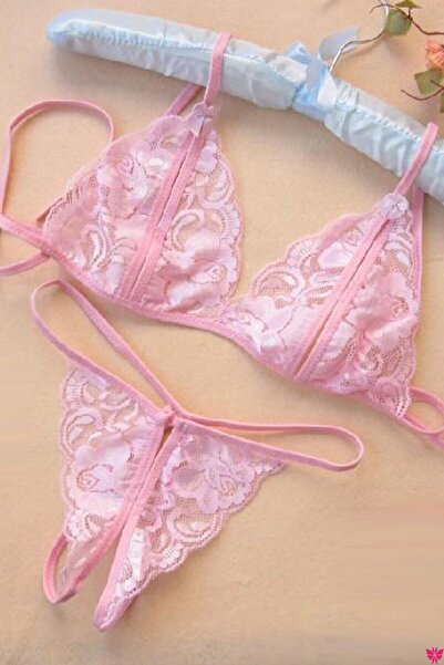 Rose Alexandra Kadın Pembe Dantel Sütyen Külot Takımı