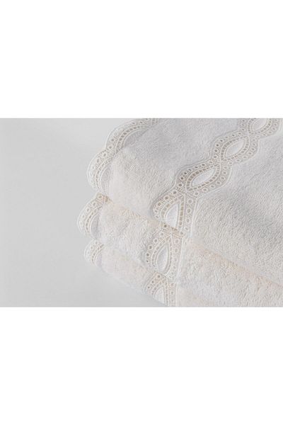 Gül Güler Ecru Lace Face Towel
