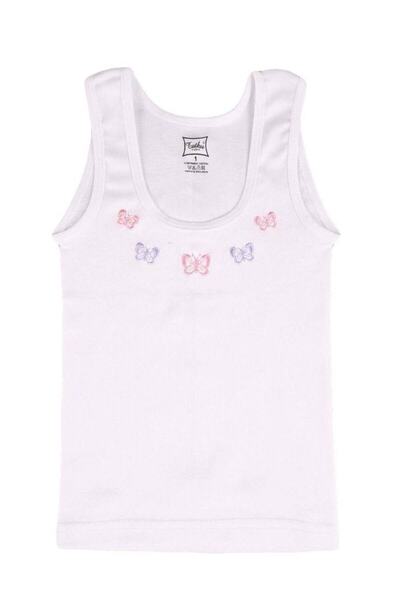 Tutku Girl's White Strappy Tank Top 181