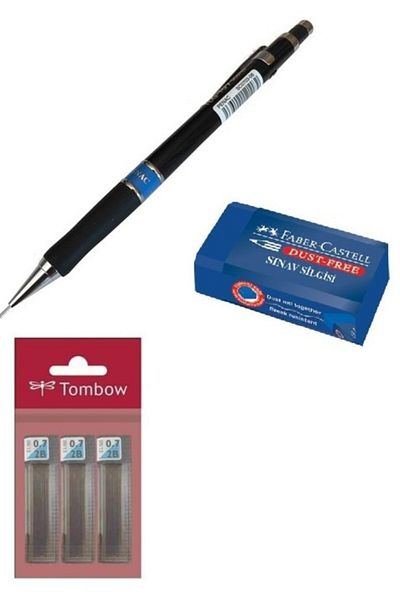 EKM Tlg 0.7 Nib Pen + Tombow 0.7 Nib + Faber Castell Eraser