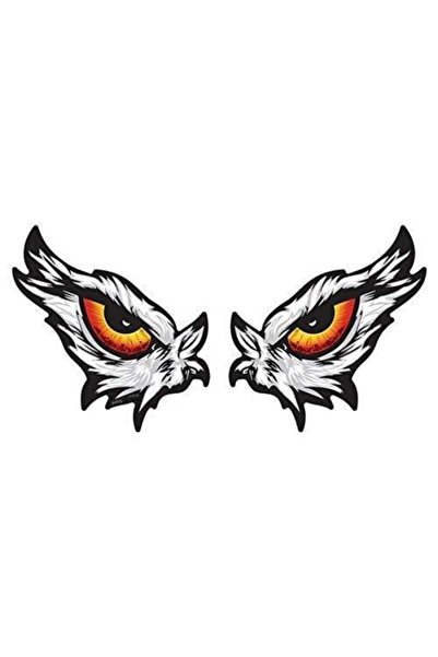 TSC Kartal Gözleri Araba Oto Sticker Yapıştırma Renkli 2adet