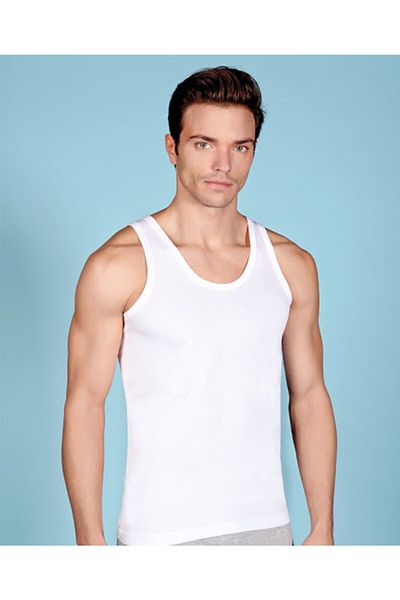 Berrak Men's White 3-Piece Classic Combed Cotton Undershirt