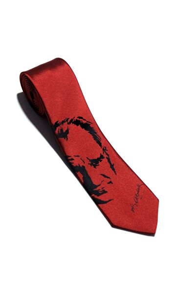 Herşey Nota Atatürk Imzalı Bordo Kravat