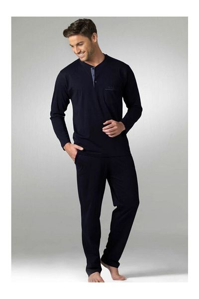 Pierre Cardin Ανδρικό σετ πιτζάμες γαμπρού Navy Blue