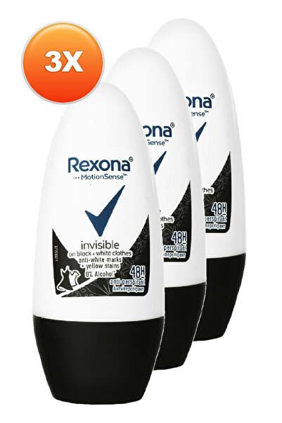 Rexona Invisible Black White Kadın Roll-on 50 Ml. Üçlü Paket
