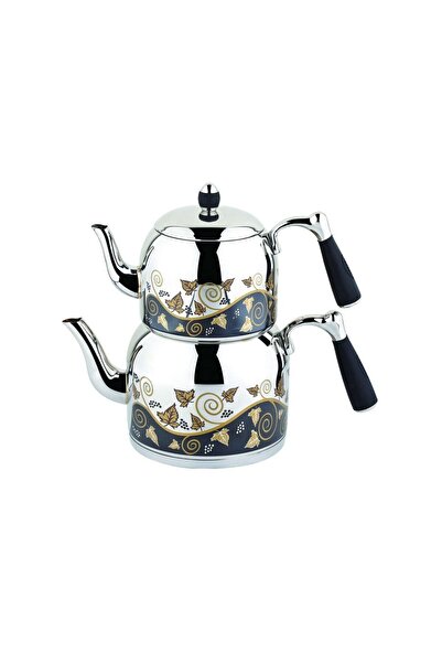 Genel Markalar Çelik Çaydanlık Armine Desenli Küçük Boy 1,9 Lt. Paslanmaz Çelik Siyah