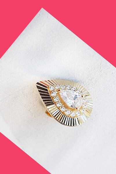 MorMajor Silver Tekli Italyan Damla Tasarım Altın Kaplama Gümüş Küpe