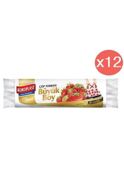 Koroplast Strawberry Drawstring Large Garbage Bag 10 x 12 Pack