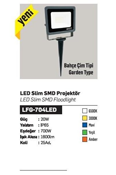 Lightson 20w Led Projektör Bahçe Çim Tipi