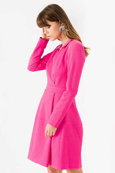 Jus De Pommes Kadın Pembe Dokulu Elbise