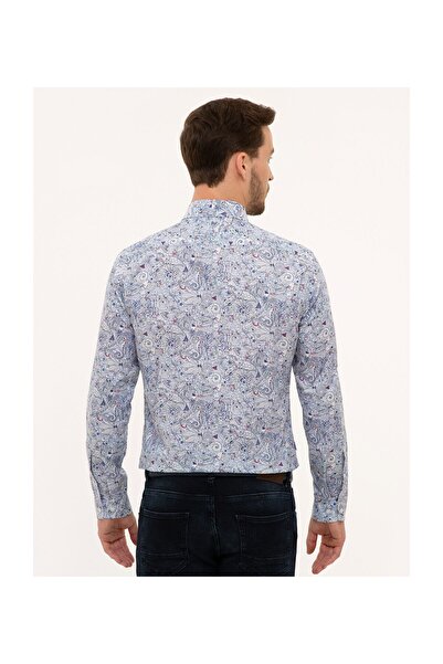Pierre Cardin Erkek Mavi Slim Fit Gömlek G021SZ004.000.1011850