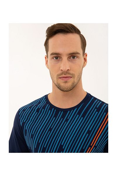 Pierre Cardin Ανδρικό μπλουζάκι με λεπτή εφαρμογή Navy Blue