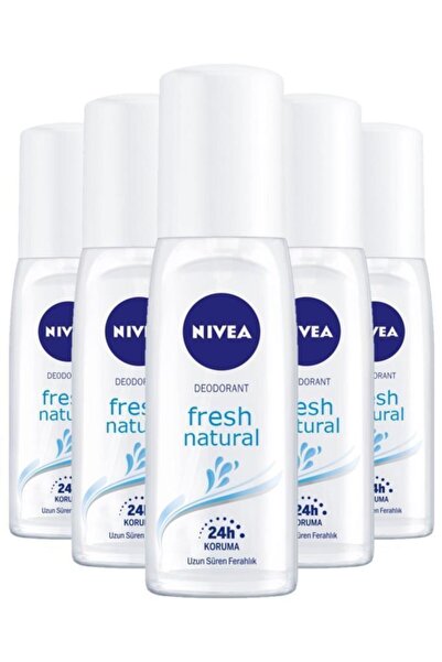 NIVEA Fresh Natural Kadın Deodorant Sprey 75 ml X5