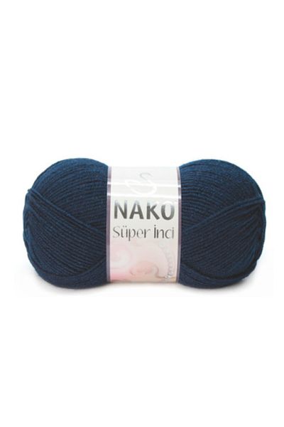 NAKO Navy Blue Super Pearl Hand Knitting - Κλωστή μαλλί κορδονιών Κωδικός χρώματος: 3088