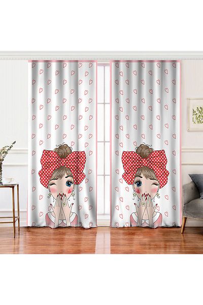 Realhomes Double Wing Fashion Girl Imprimat digital Cortina de fundal pentru living modern