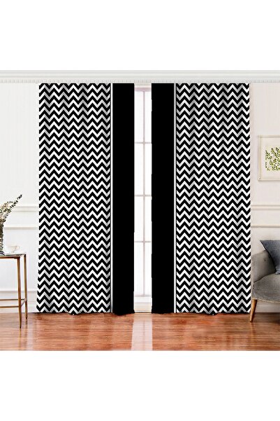 Realhomes Çift Kanat Özel Tasarımlı Dijital Baskılı Salon Fon Perdesi