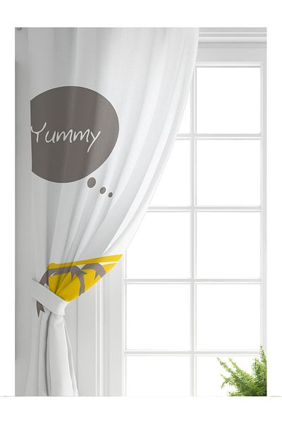 Realhomes Cortina de fundal cu design special pentru cameră pentru copii cu motiv cu barză pe fundal alb cu aripi duble
