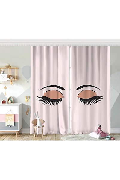 Realhomes Çift Kanat Modern Kirpik Dijital Baskılı Bebek Odası Fon Perde