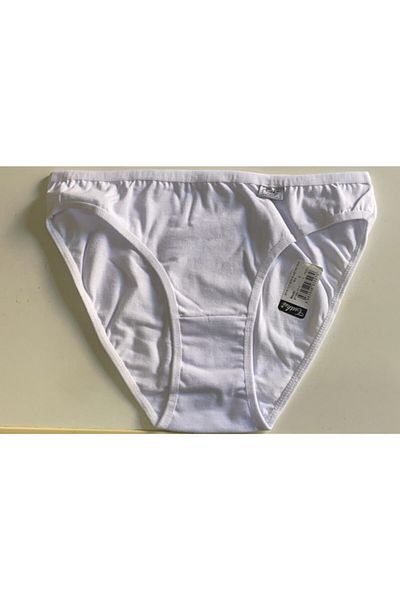 Tutku Chiloți de bikini uni din elastan alb, pachet de 12