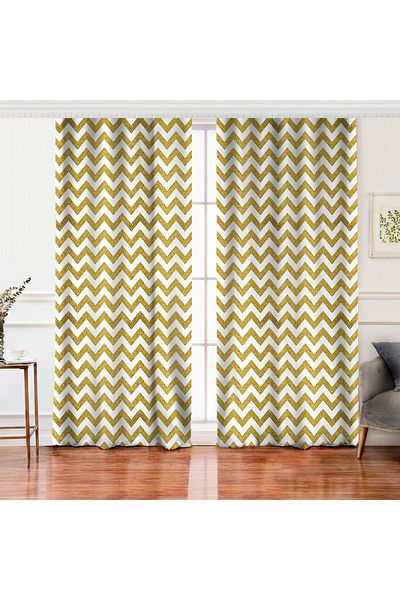 Realhomes Perdele de fundal pentru living cu aripă dublă, în zig-zag, cu model în relief, design modern