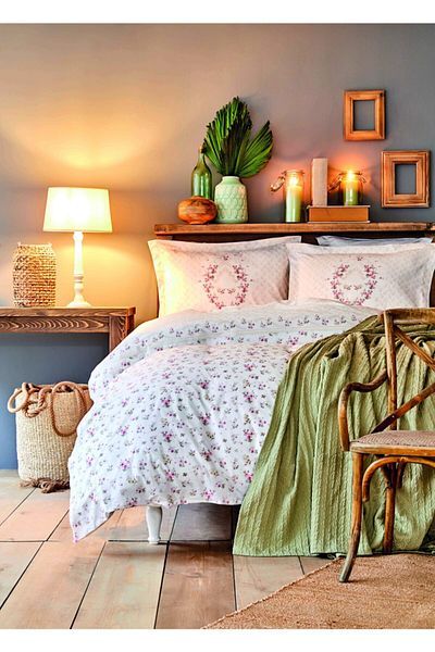Karaca Home Set husă pilotă dublă Sonya Green Rnf și jacquard piqué