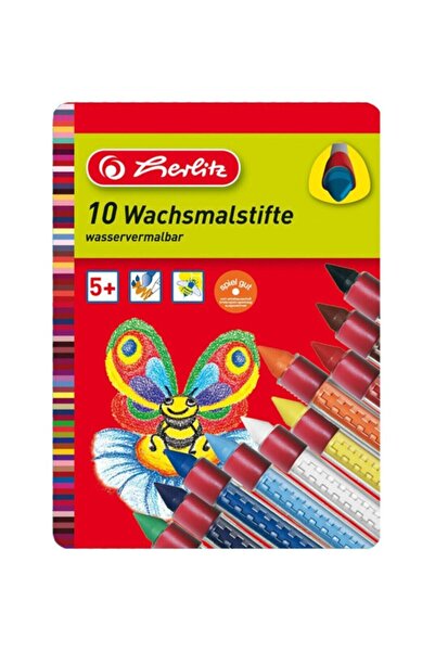 Herlitz Crayon Pastel Tutacakli 10'lu Metal Kutu 008