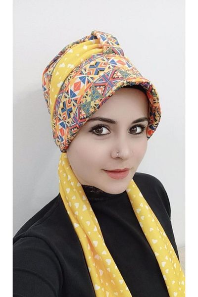 BAV Butik Ayvitrin المرأة منقوشة وشاح قبعة بونيه