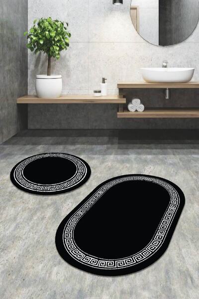RugViva 60x90 - 60x60 Digital Bathroom Rug Toilet Set Set of 2 Mats