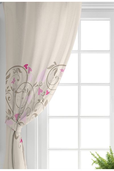 Realhomes Single Wing Special Design Digital Printed Living Room Background Curtain