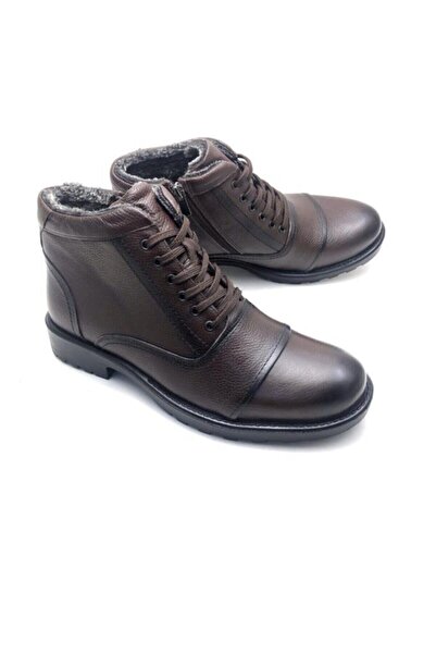 Geppetto حذاء شتوي بنعل حراري من الفرو البني للرجال 4956